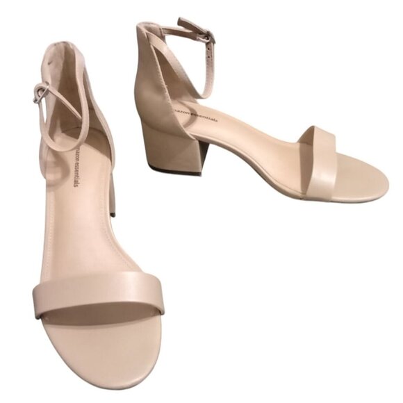 Amazon Essentials Size 9.5 Sandals Womens Block Heel Adjustable Ankle Strap - Picture 2 of 10